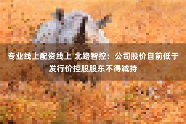 专业线上配资线上 北路智控：公司股价目前低于发行价控股股东不得减持