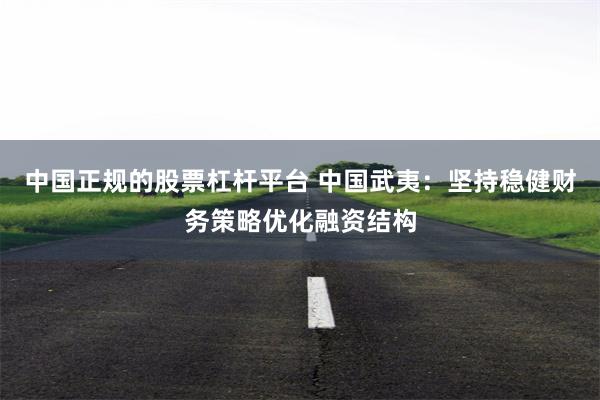 中国正规的股票杠杆平台 中国武夷：坚持稳健财务策略优化融资结构