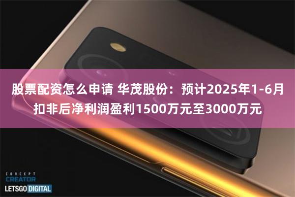 股票配资怎么申请 华茂股份：预计2025年1-6月扣非后净利润盈利1500万元至3000万元