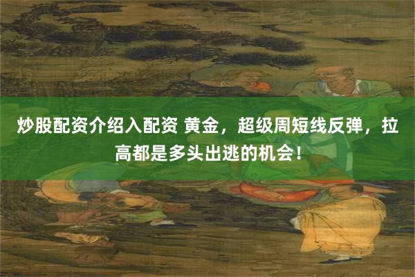 炒股配资介绍入配资 黄金，超级周短线反弹，拉高都是多头出逃的机会！