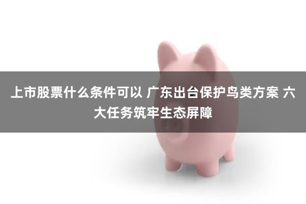 上市股票什么条件可以 广东出台保护鸟类方案 六大任务筑牢生态屏障