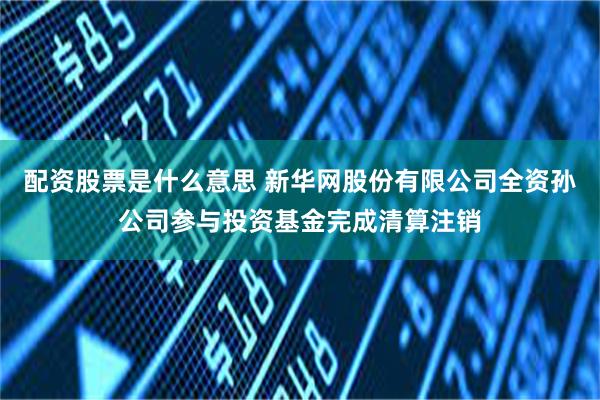 配资股票是什么意思 新华网股份有限公司全资孙公司参与投资基金完成清算注销