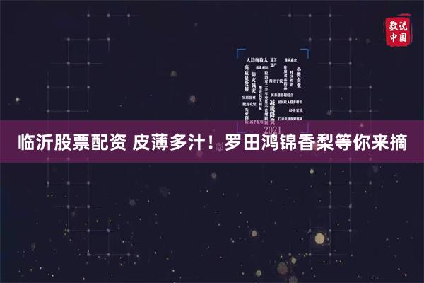 临沂股票配资 皮薄多汁！罗田鸿锦香梨等你来摘