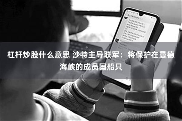 杠杆炒股什么意思 沙特主导联军:将保护在曼德海峡的成员国船只