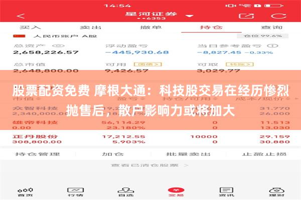 股票配资免费 摩根大通：科技股交易在经历惨烈抛售后，散户影响力或将加大