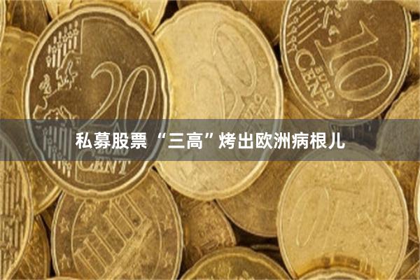 私募股票 “三高”烤出欧洲病根儿