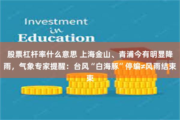 股票杠杆率什么意思 上海金山、青浦今有明显降雨,气象专家提醒:台风“白海豚”停编≠风雨结束