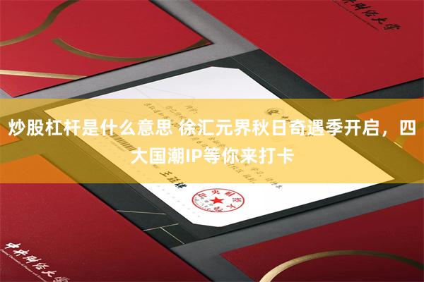 炒股杠杆是什么意思 徐汇元界秋日奇遇季开启,四大国潮IP等你来打卡